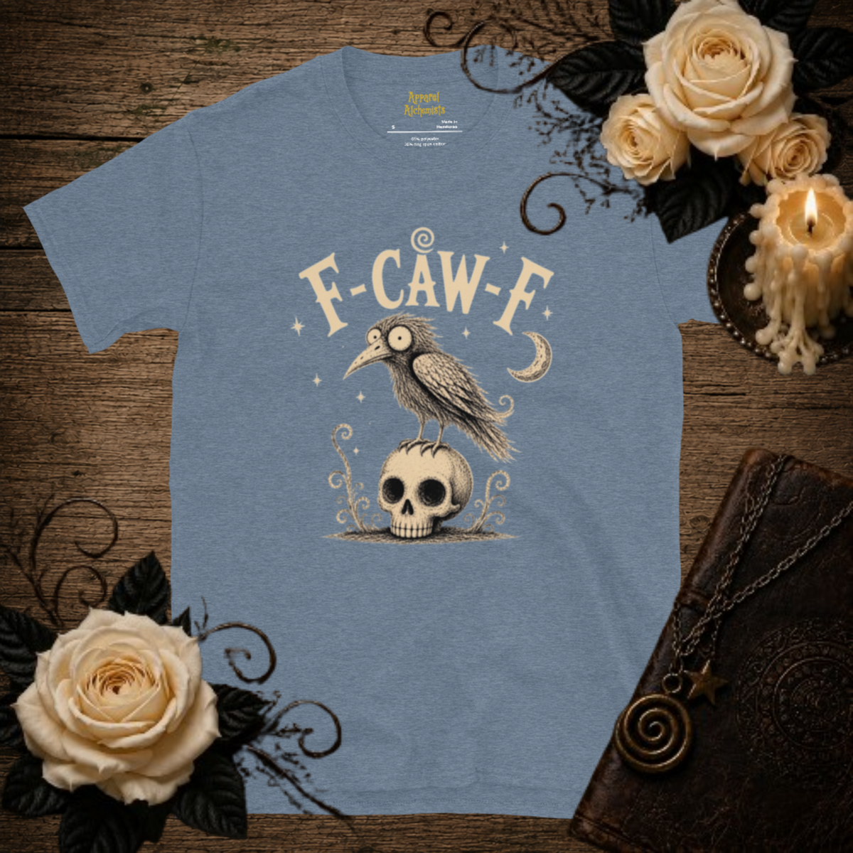 F-CAW-F Gothic Crow & Skull Unisex T-Shirt