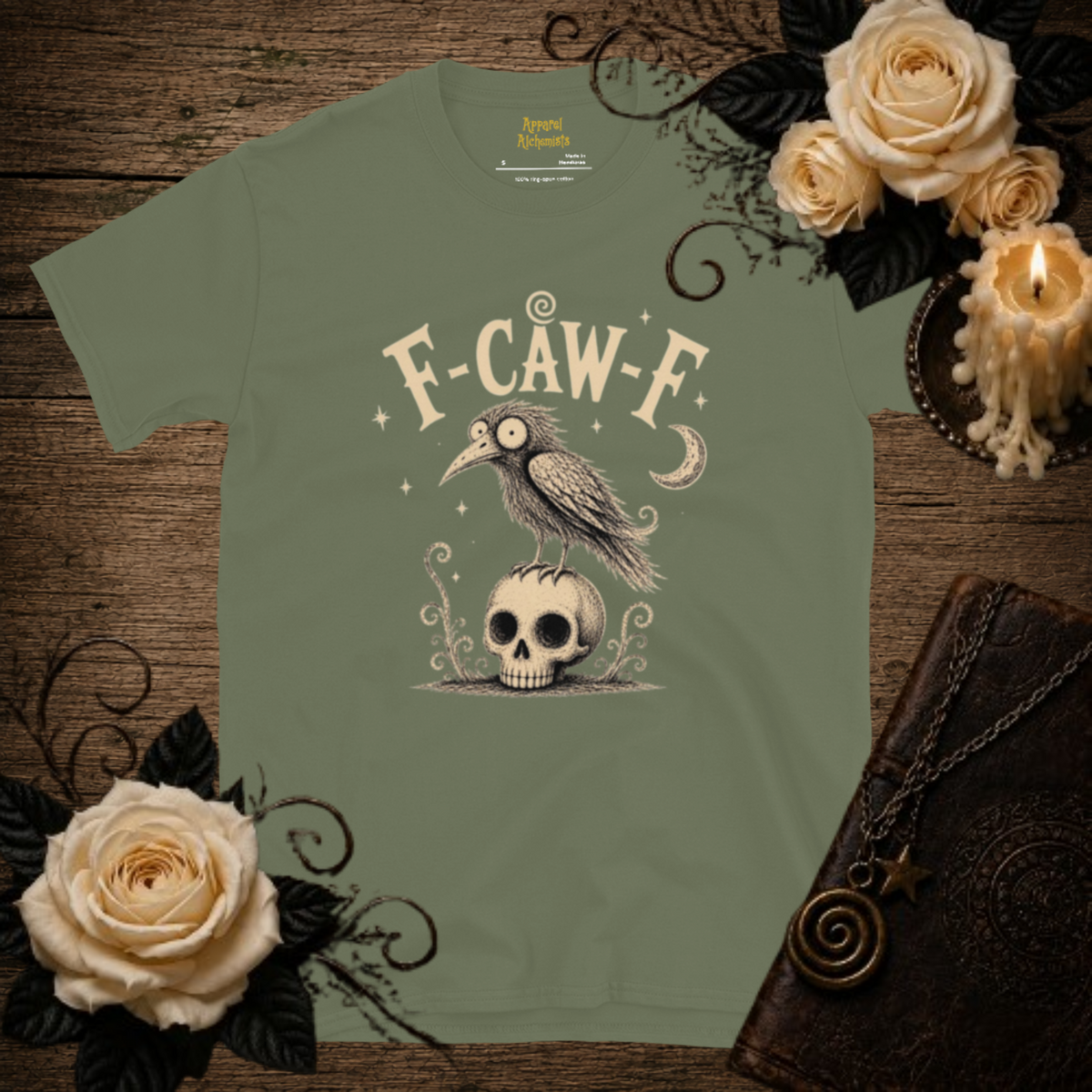 F-CAW-F Gothic Crow & Skull Unisex T-Shirt