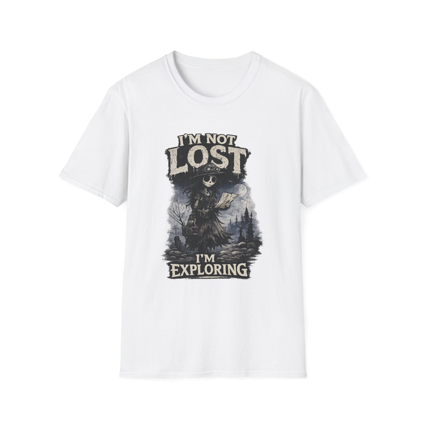 I'm Not Lost I'm Exploring T-Shirt — Female Adventure Explorer Graphic Tee