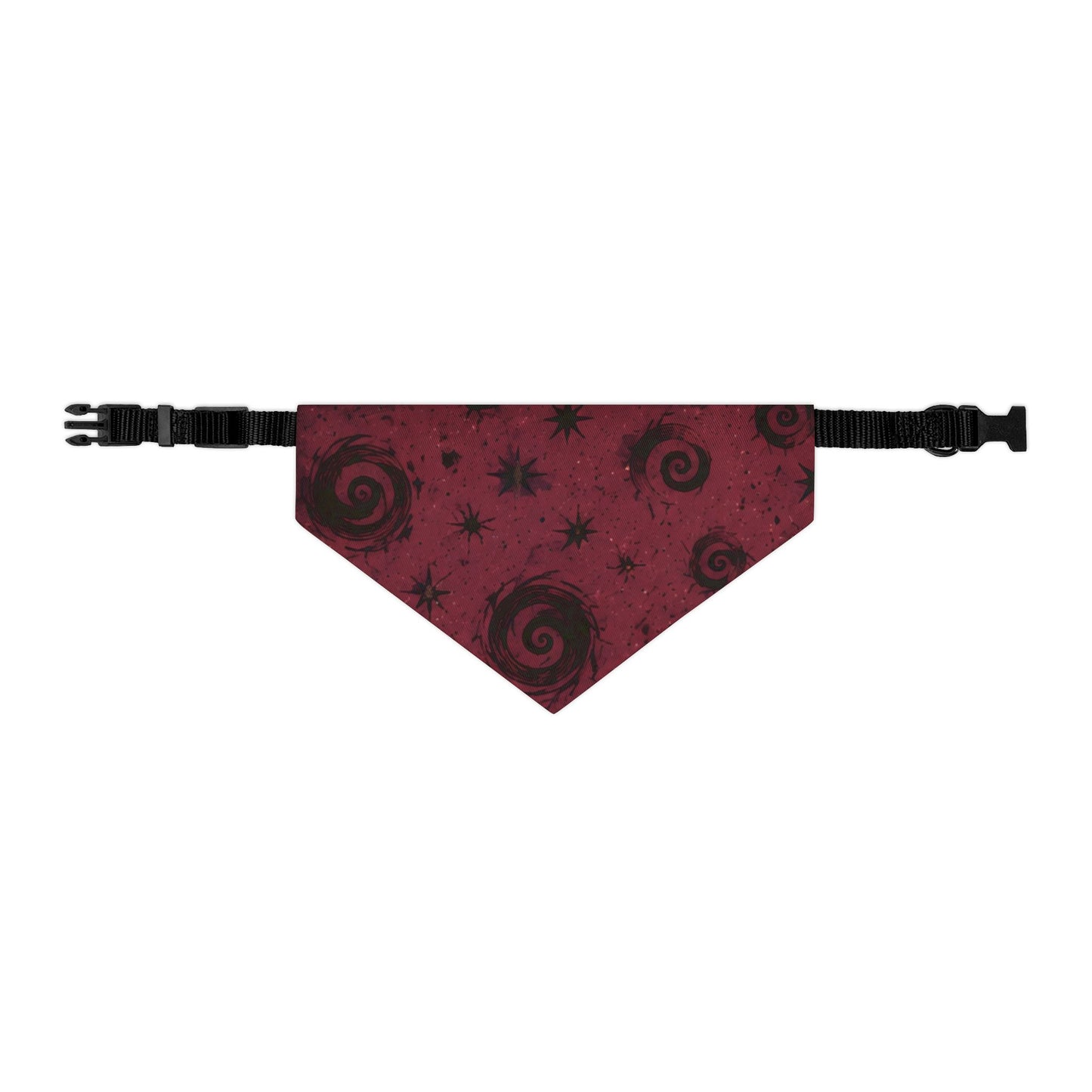Pet Bandana Collar — Burgundy Swirl Star Pattern