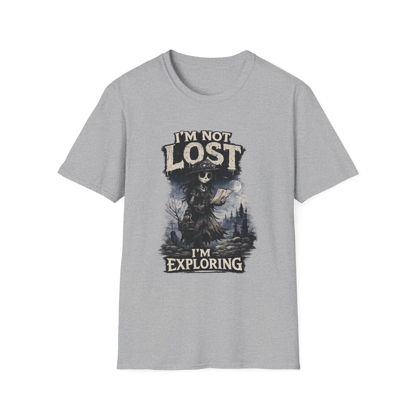 I'm Not Lost I'm Exploring T-Shirt — Female Adventure Explorer Graphic Tee