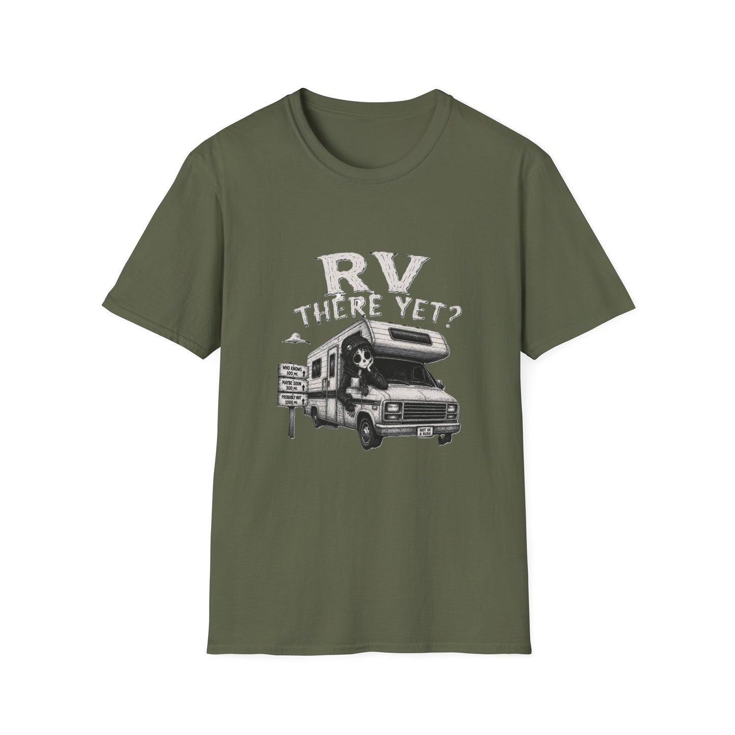 RV There Yet? T-Shirt — Funny Road Trip Male RV Camper Tee