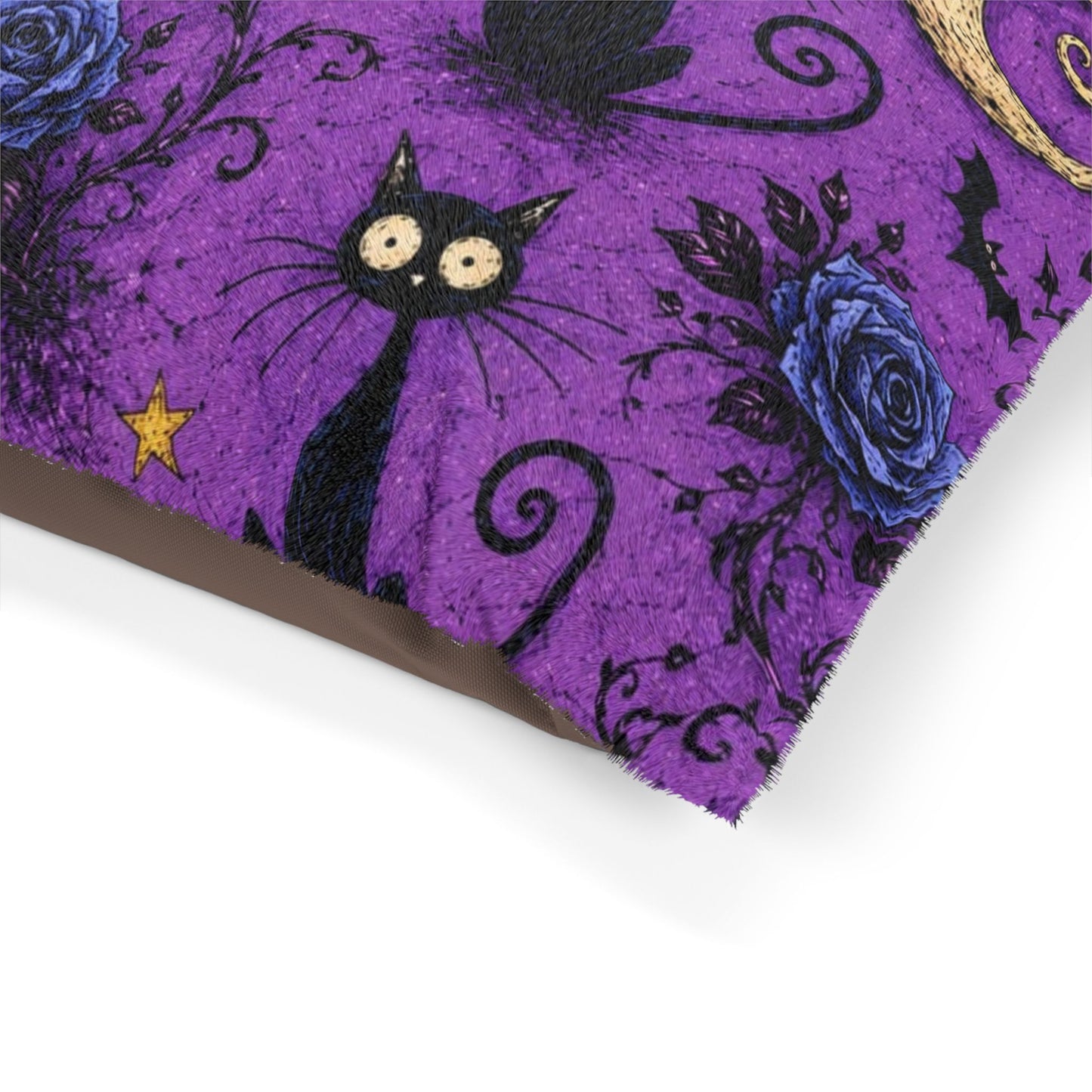 Purple Spooky Pet Bed — whimsical haunted-castle design for cats & small dogs
