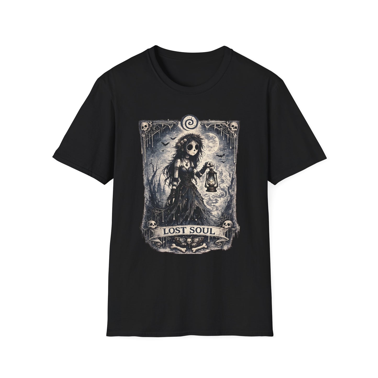 Lost Soul Lantern T-Shirt — Gothic Moonlit Vintage Graphic Tee