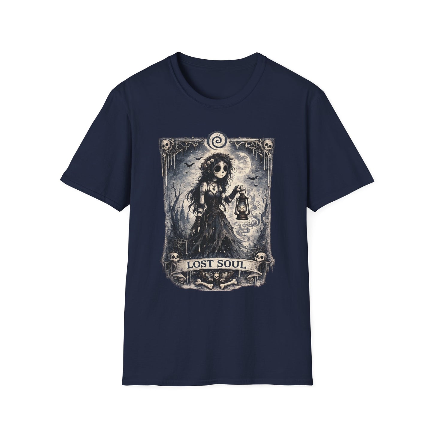 Lost Soul Lantern T-Shirt — Gothic Moonlit Vintage Graphic Tee