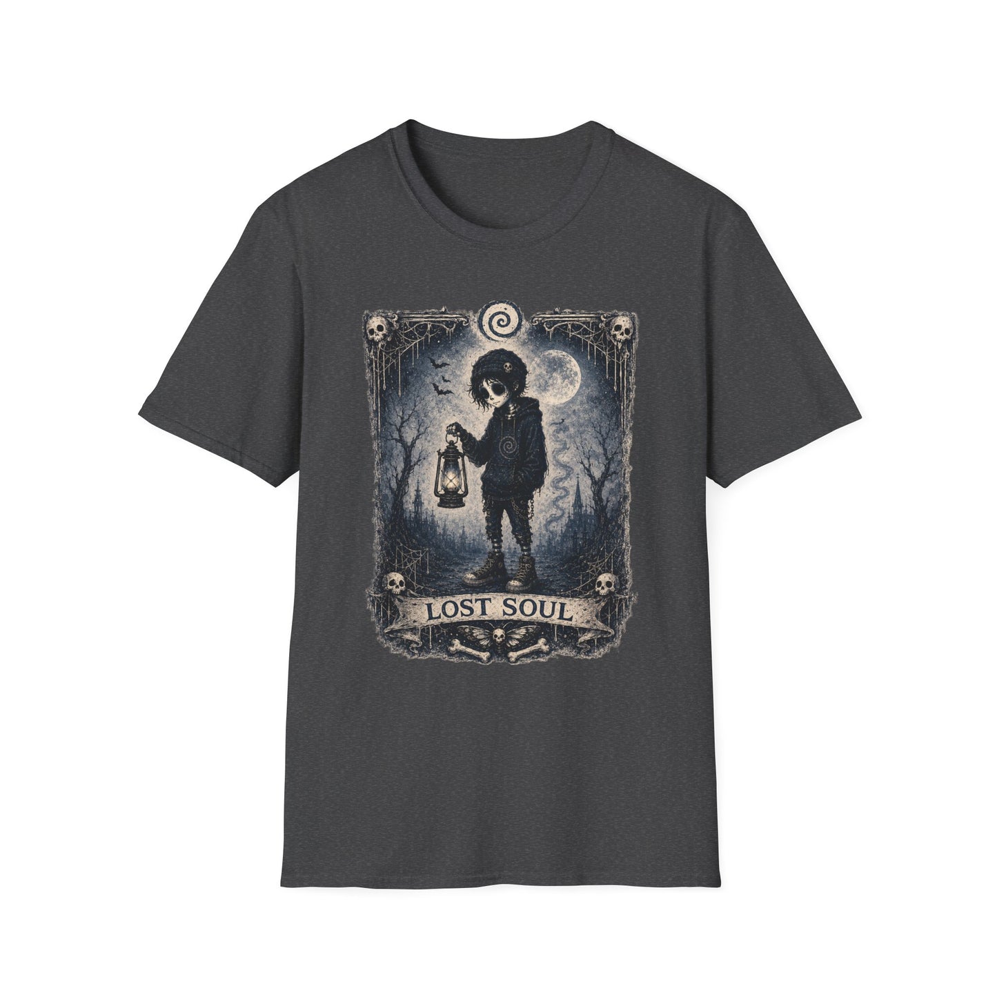 Lost Soul Lantern T-Shirt — Gothic Moonlight Illustration