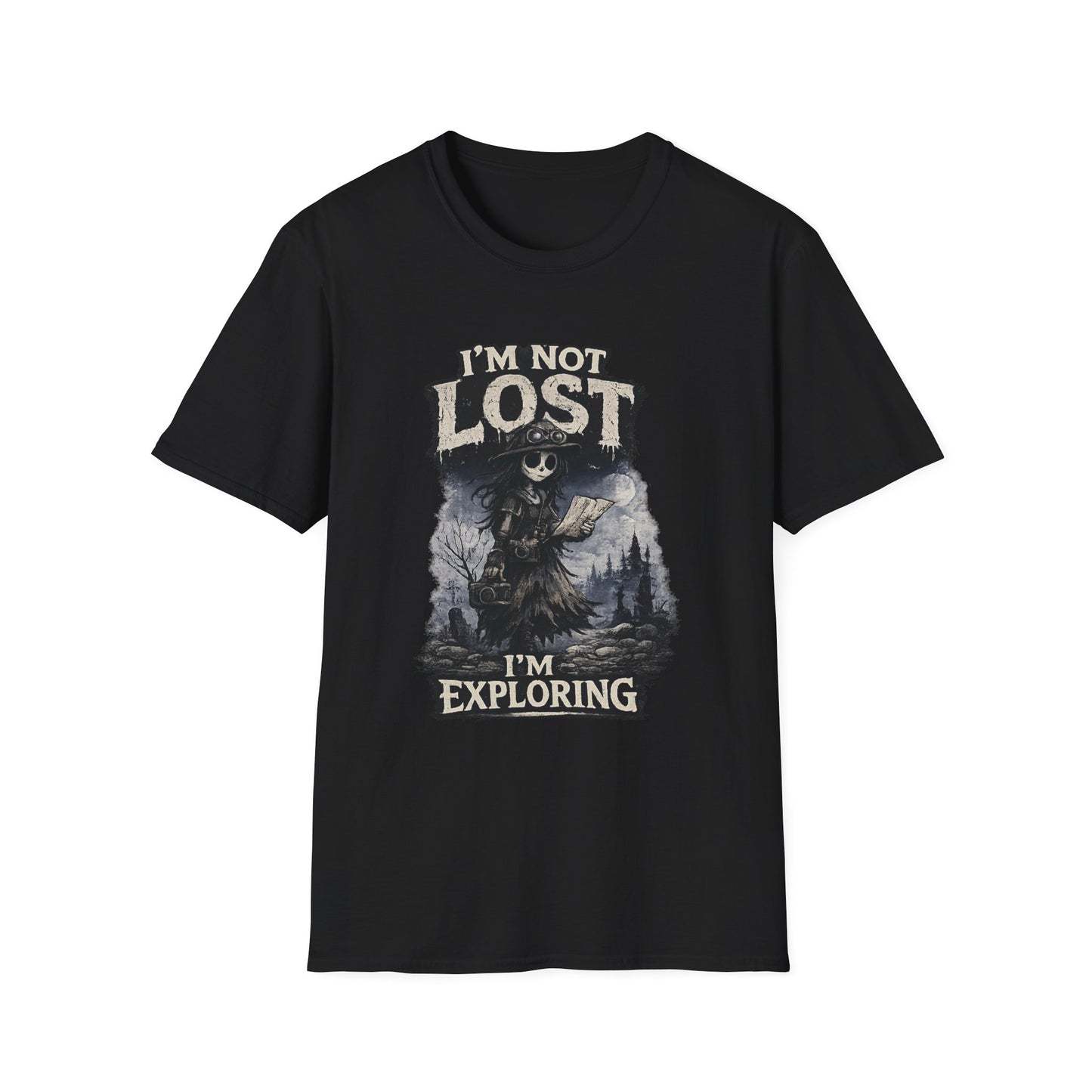I'm Not Lost I'm Exploring T-Shirt — Female Adventure Explorer Graphic Tee