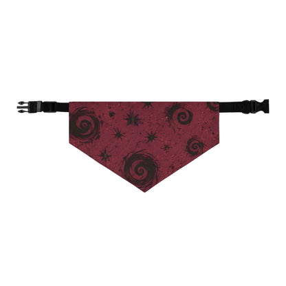 Pet Bandana Collar — Burgundy Swirl Star Pattern