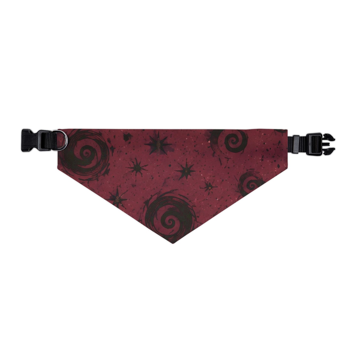 Pet Bandana Collar — Burgundy Swirl Star Pattern