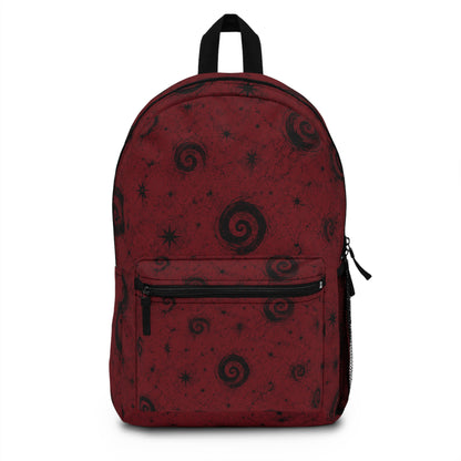 Red Cosmic Swirl Backpack – Galaxy Spiral Print School & Travel Bag