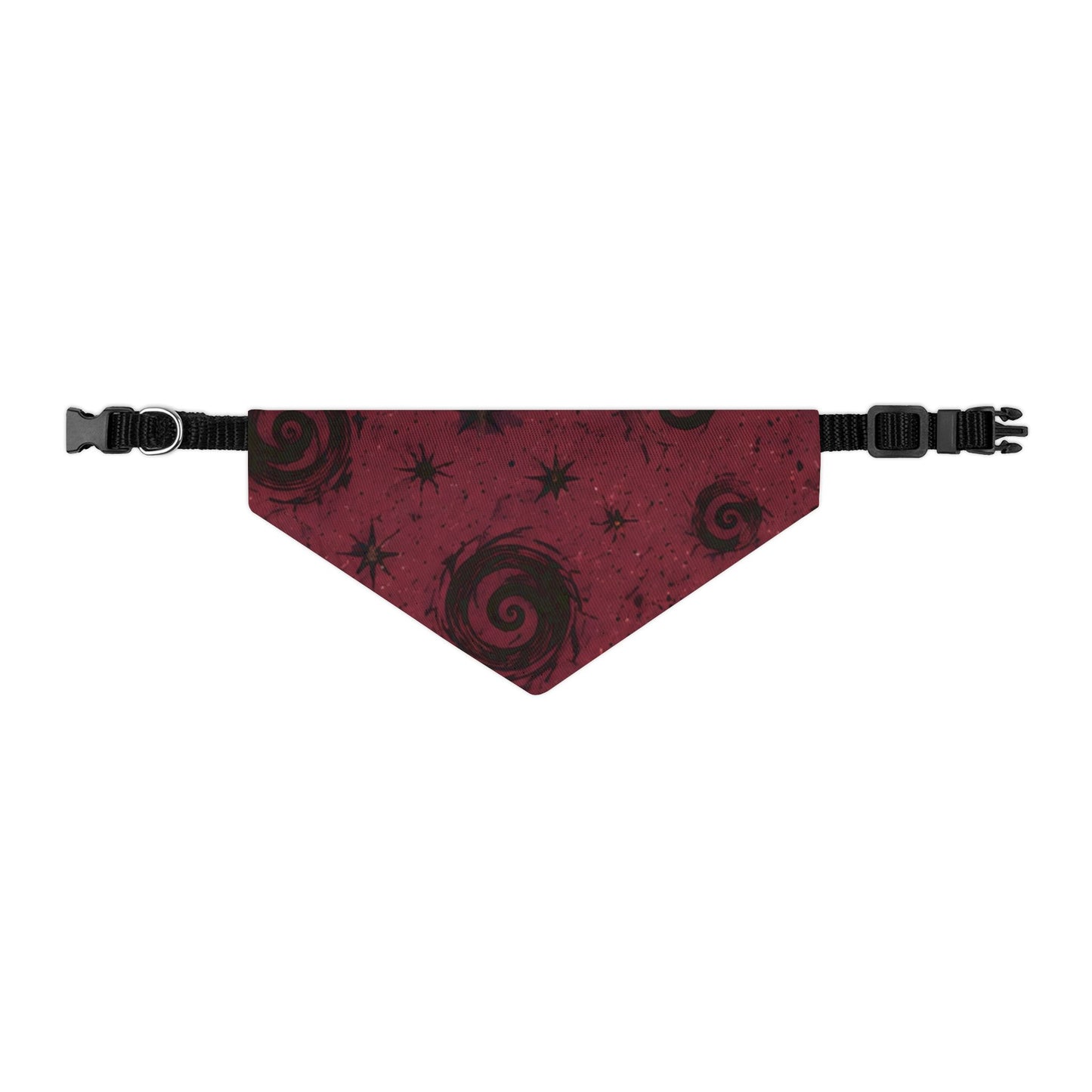 Pet Bandana Collar — Burgundy Swirl Star Pattern
