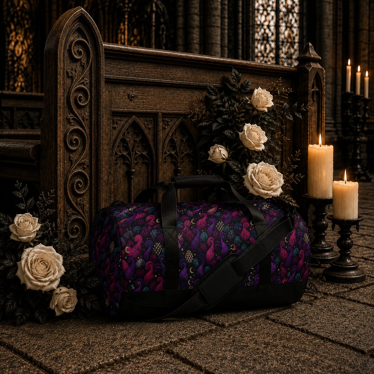 Midnight Tendrils Duffel & Gym Bag